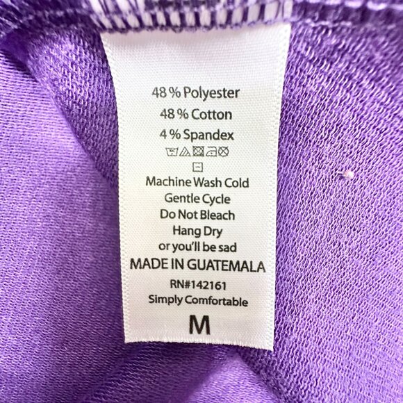 LuLaRoe Carly Dress Womens M Purple Short Sleeve Relaxed Fit With Pocket Comfy - Picture 3 of 10